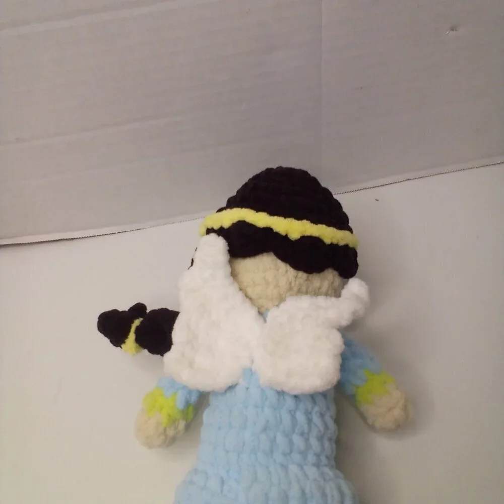 Crochet Angel Doll Handmade Braided Hair Wings 10